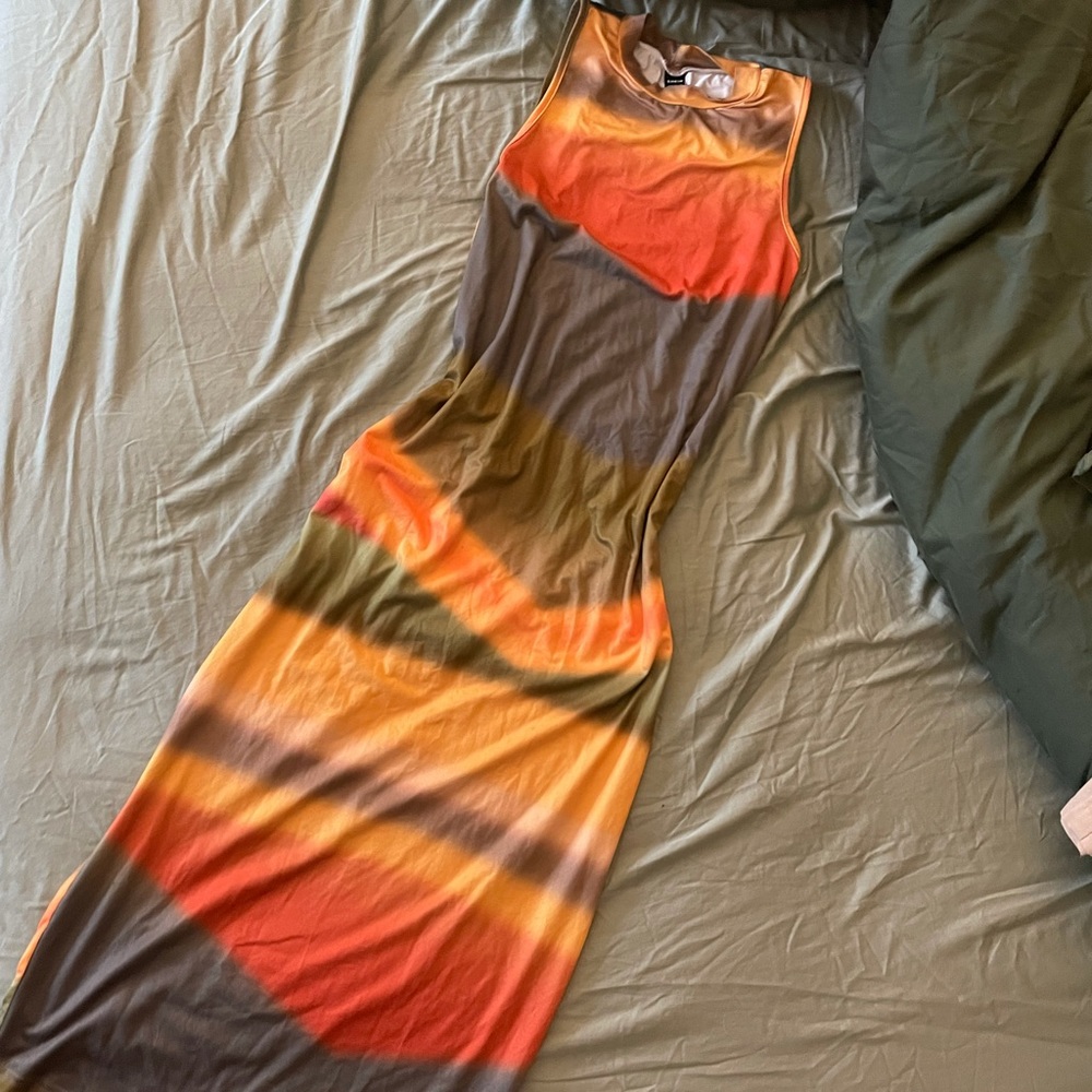 Shein bodycon tie dye maxi dress
